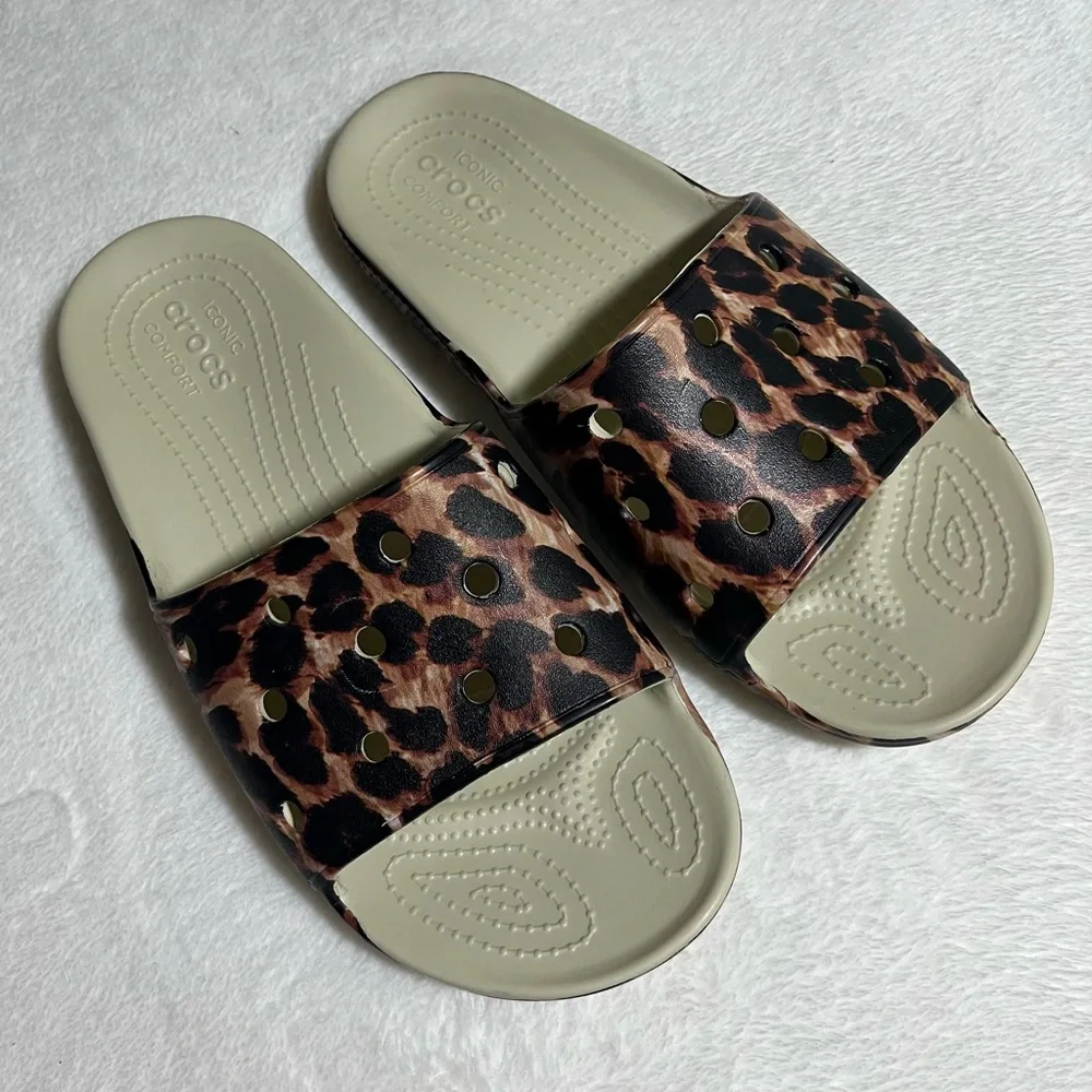 Crocs‎ Leopard Print Men Sandals Sz 11